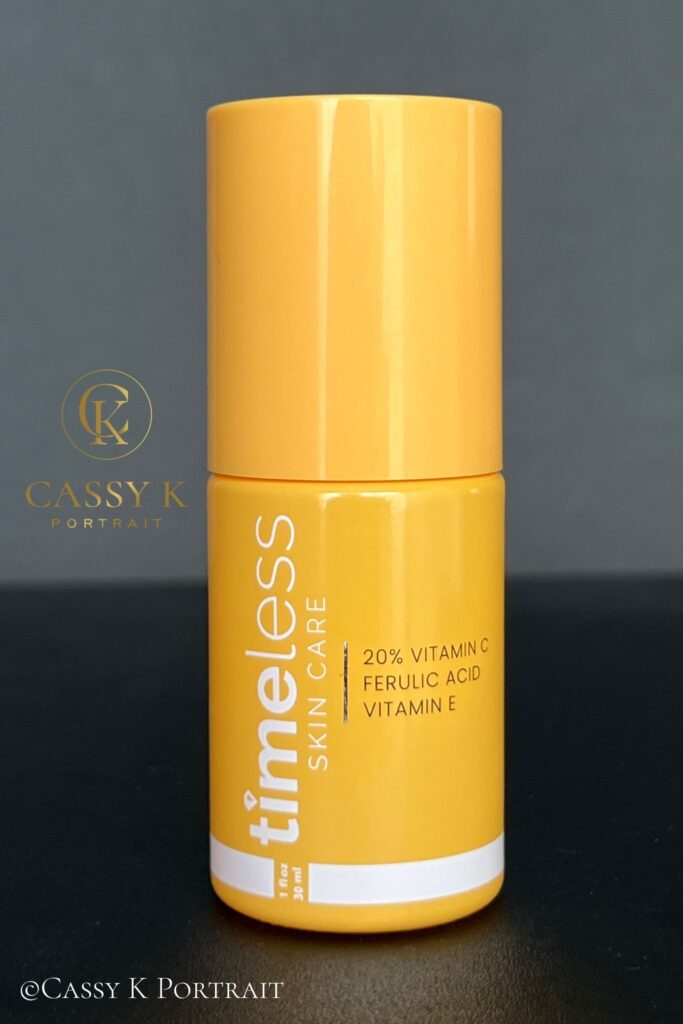 Bottle of timeless vitamin C for Anti-Aging Skincare After 40